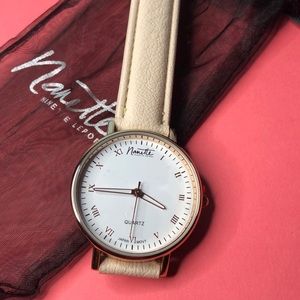 NANETTE LEPORE Blush Pink Leather Band Watch
